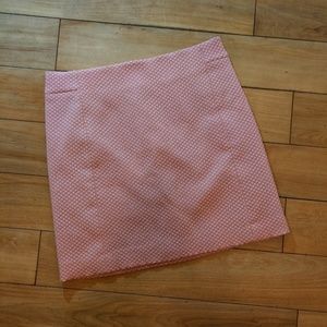 🔛LOFT skirt  pink/cream polka dot skirt